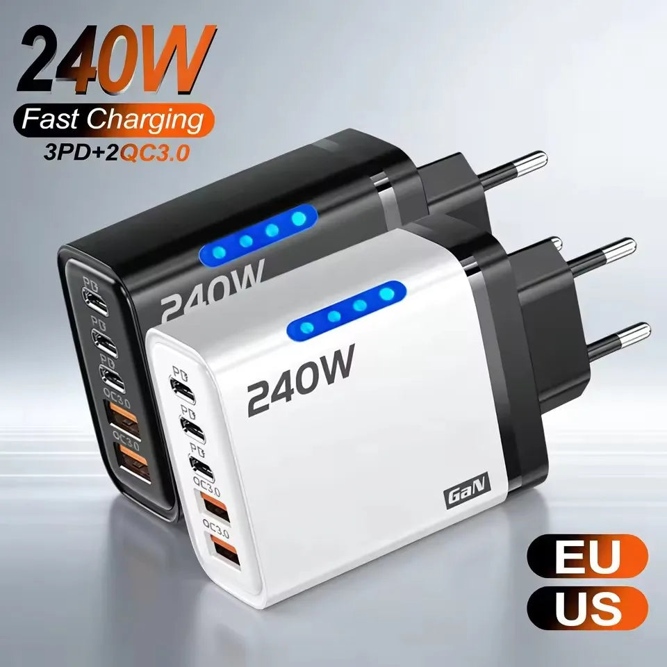 5-in-1 GaN Desktop Charger – 240W Fast Charging