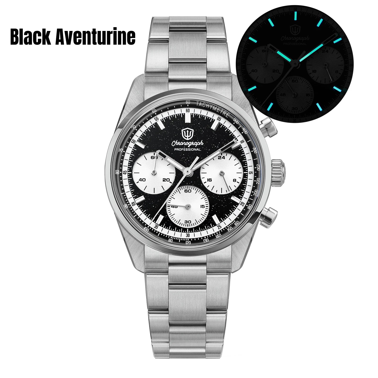 Watchdives WD0526 VK63 Mecha Quartz Chronograph Watch 38.5mm Sapphire Crystal 100M Waterproof Stainless Steel Men Watch