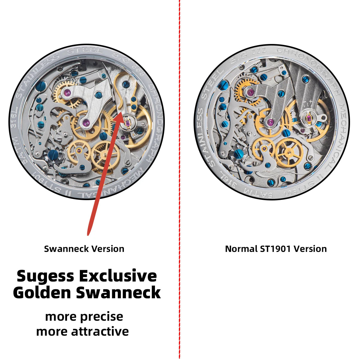 Sugess Pilot Chronograph Watch – ST19 Swanneck Movement