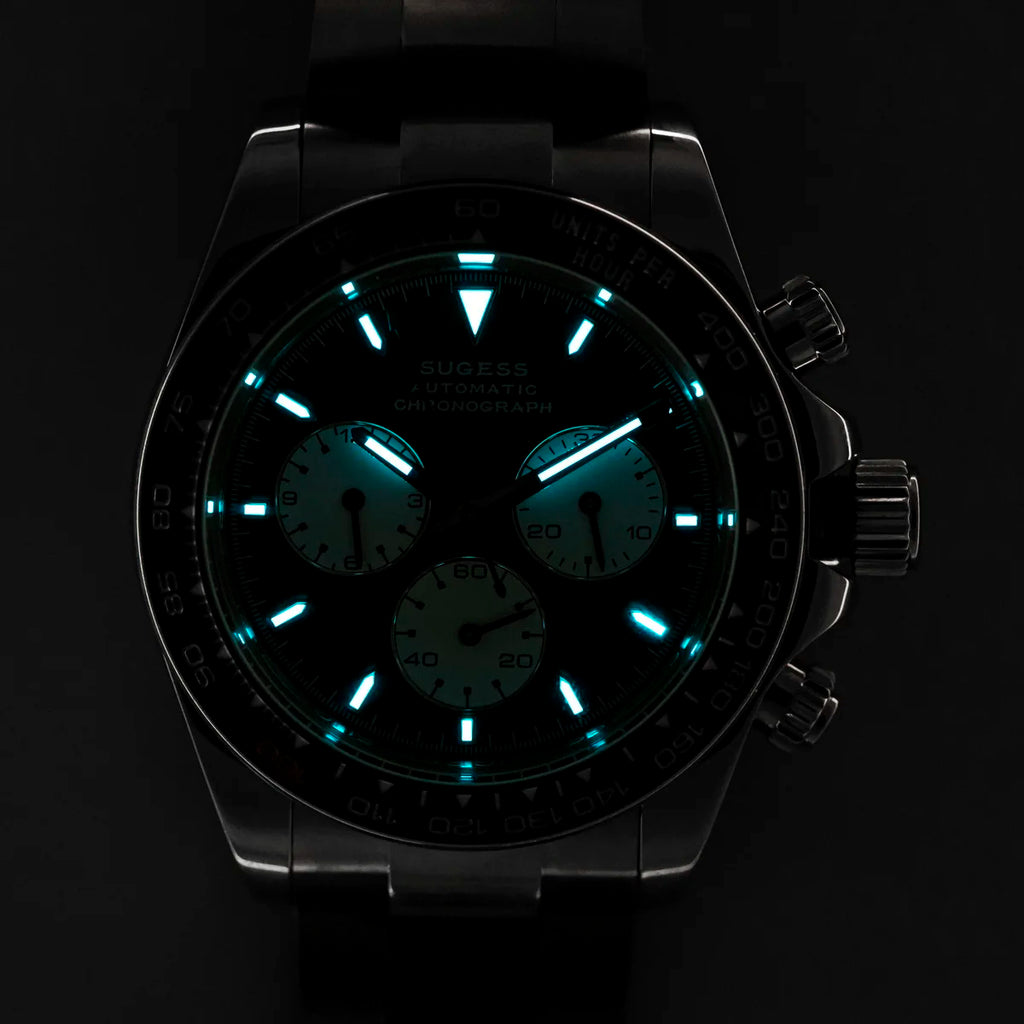 Sugess Diving Mens Watch Panda Automatic Mechanical Chronograph Peacock SL4801 Movement Wristwatch Waterproof Ceramic Bezel New