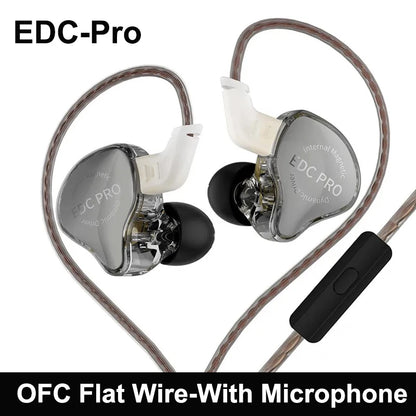 KZ EDC Pro Wired In-Ear Monitors – HiFi Dynamic Driver, Detachable Cable, 3.5mm