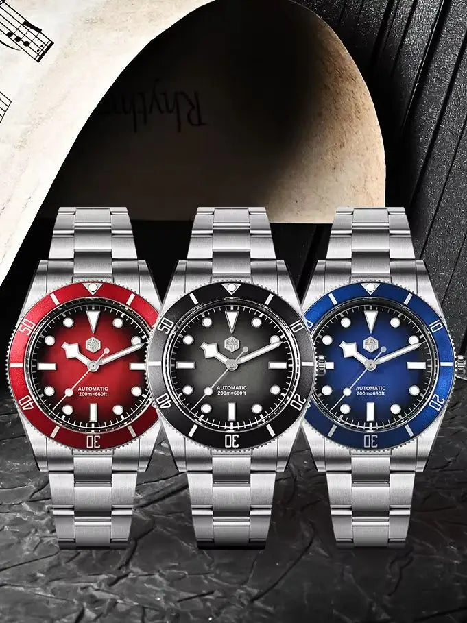 San Martin 37mm Multiple Colors BB54 ST2130 Vintage Diving Wristwatch For Men OTF Clasp BGW-X1 Lume 20ATM Reloj Hombre SN0138GB
