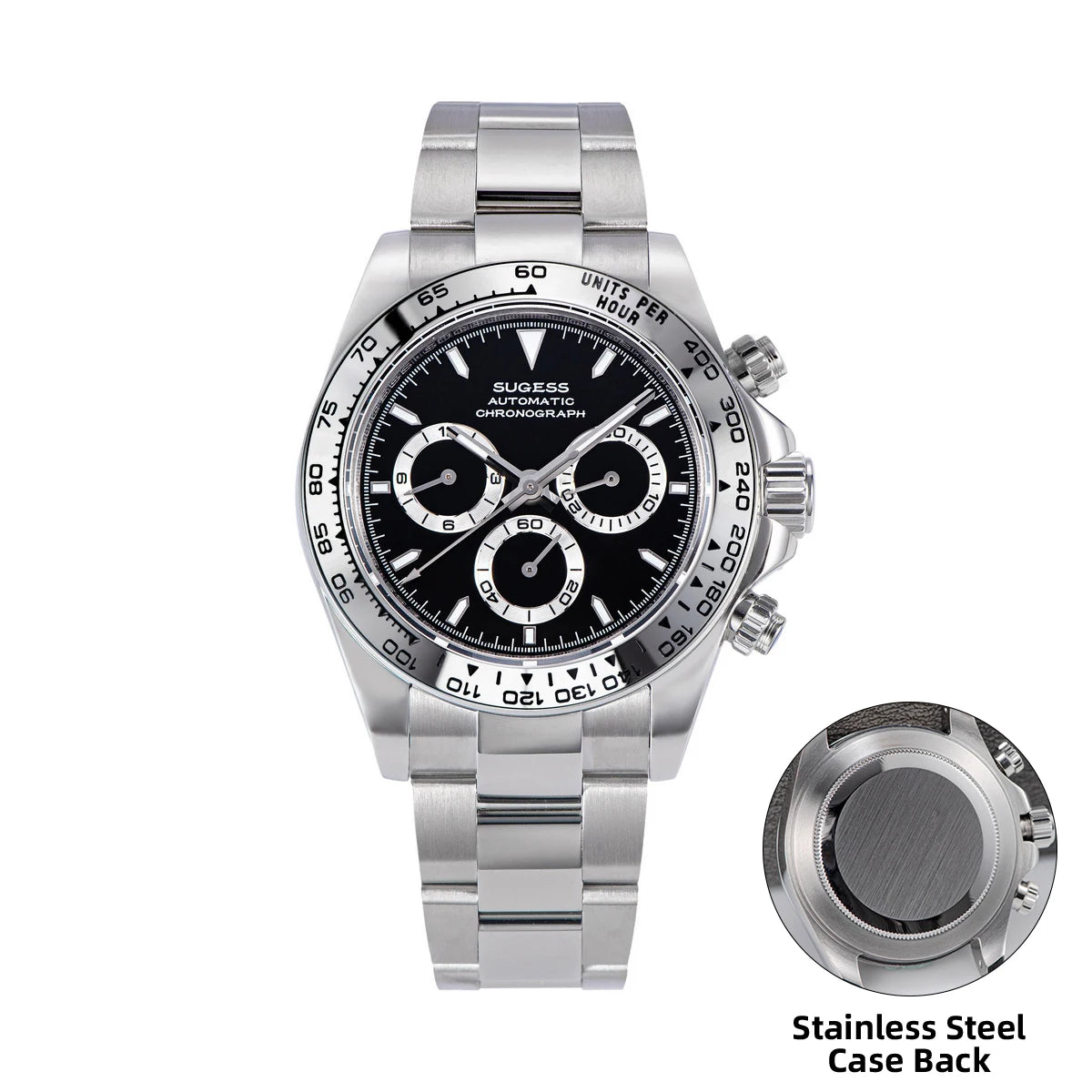 Sugess Panda Chronograph S418 – SL4801 Automatic, Ceramic Bezel, Sapphire