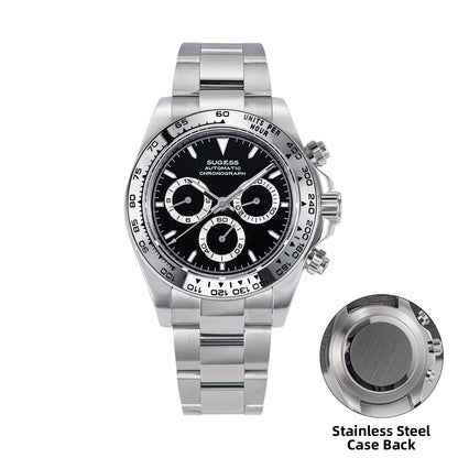 Sugess Panda Chronograph S418 – SL4801 Automatic, Ceramic Bezel, Sapphire
