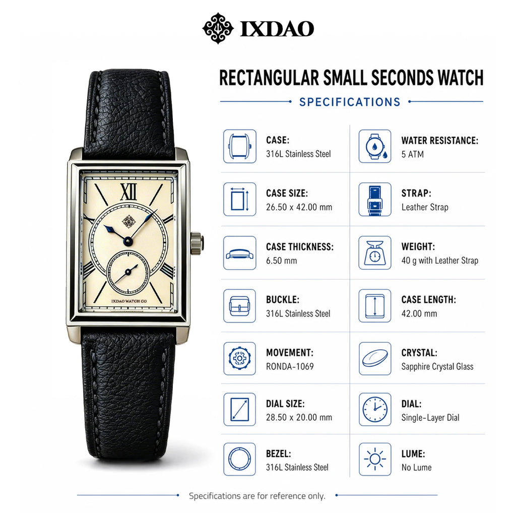 2026 New IX&DAO Men Quartz Watch Square Neutral Clock Stainless Steel Sapphire Glass Swiss Movement 5Bar Waterproof Reloj Hombre