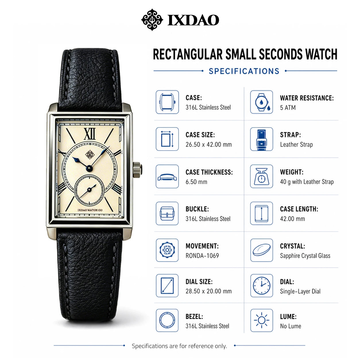 2026 New IX&DAO Men Quartz Watch Square Neutral Clock Stainless Steel Sapphire Glass Swiss Movement 5Bar Waterproof Reloj Hombre
