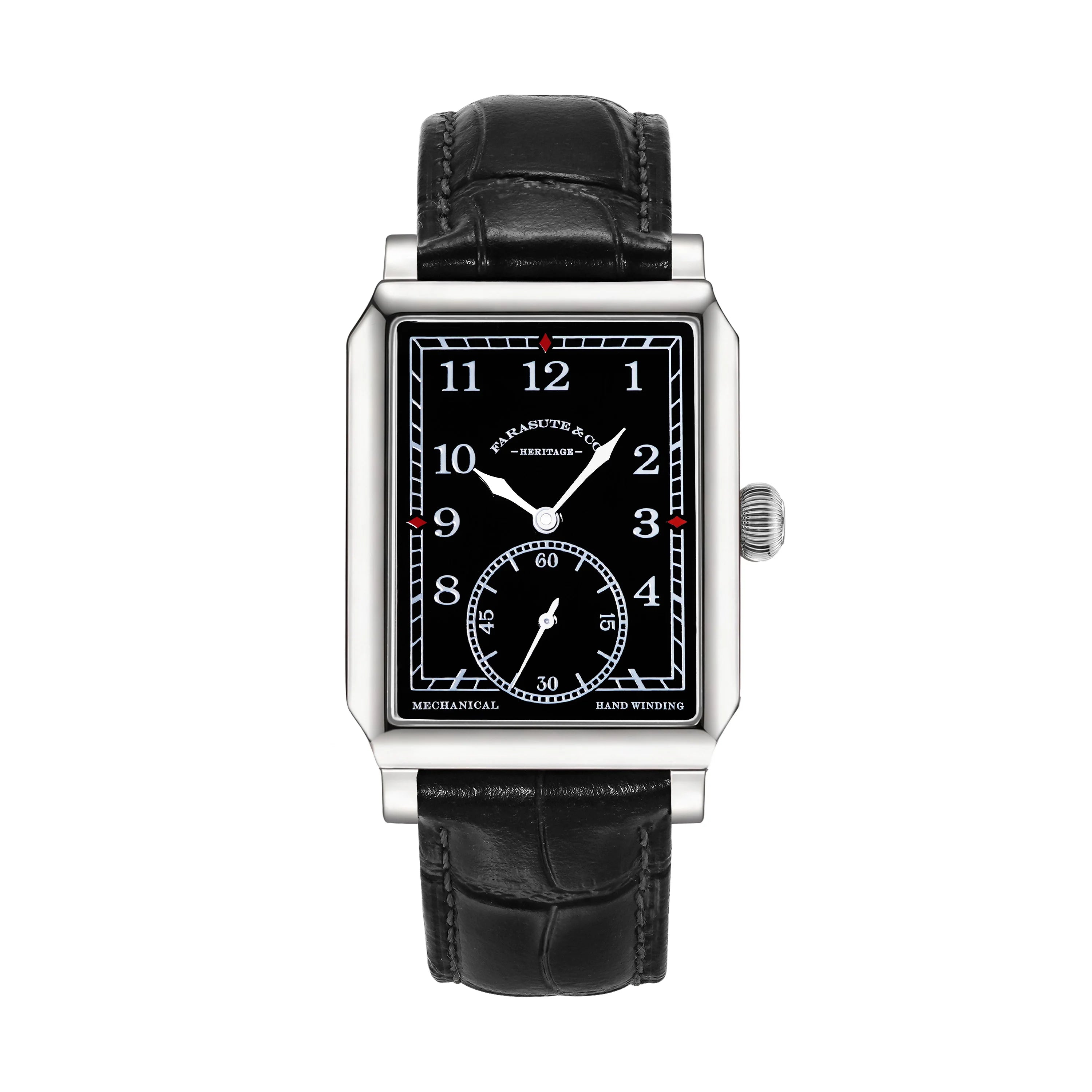 FARASUTE Retro Square Manual Mechanical Watch – Sapphire Crystal, Customised Movement