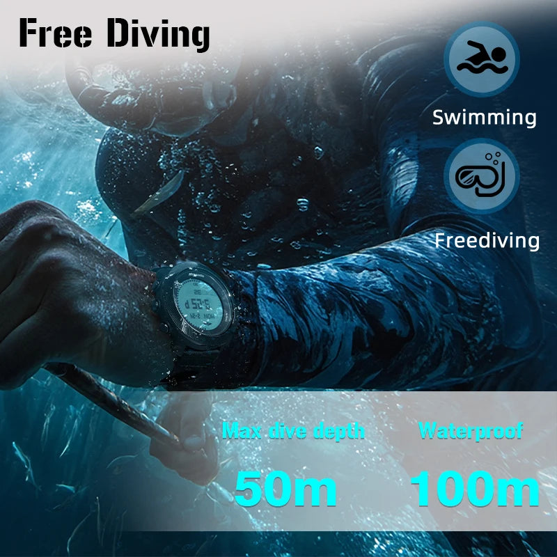 NORTH EDGE APACHE-D Free Dive Watch – 100M Waterproof
