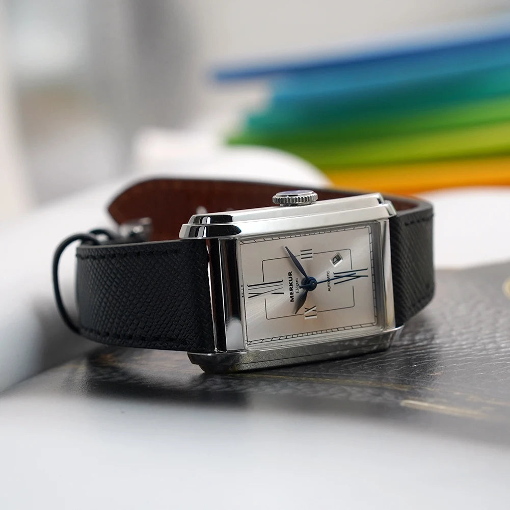 MERKUR NH05 Rectangle Retro Automatic Watch – Sapphire, NH05 Movement