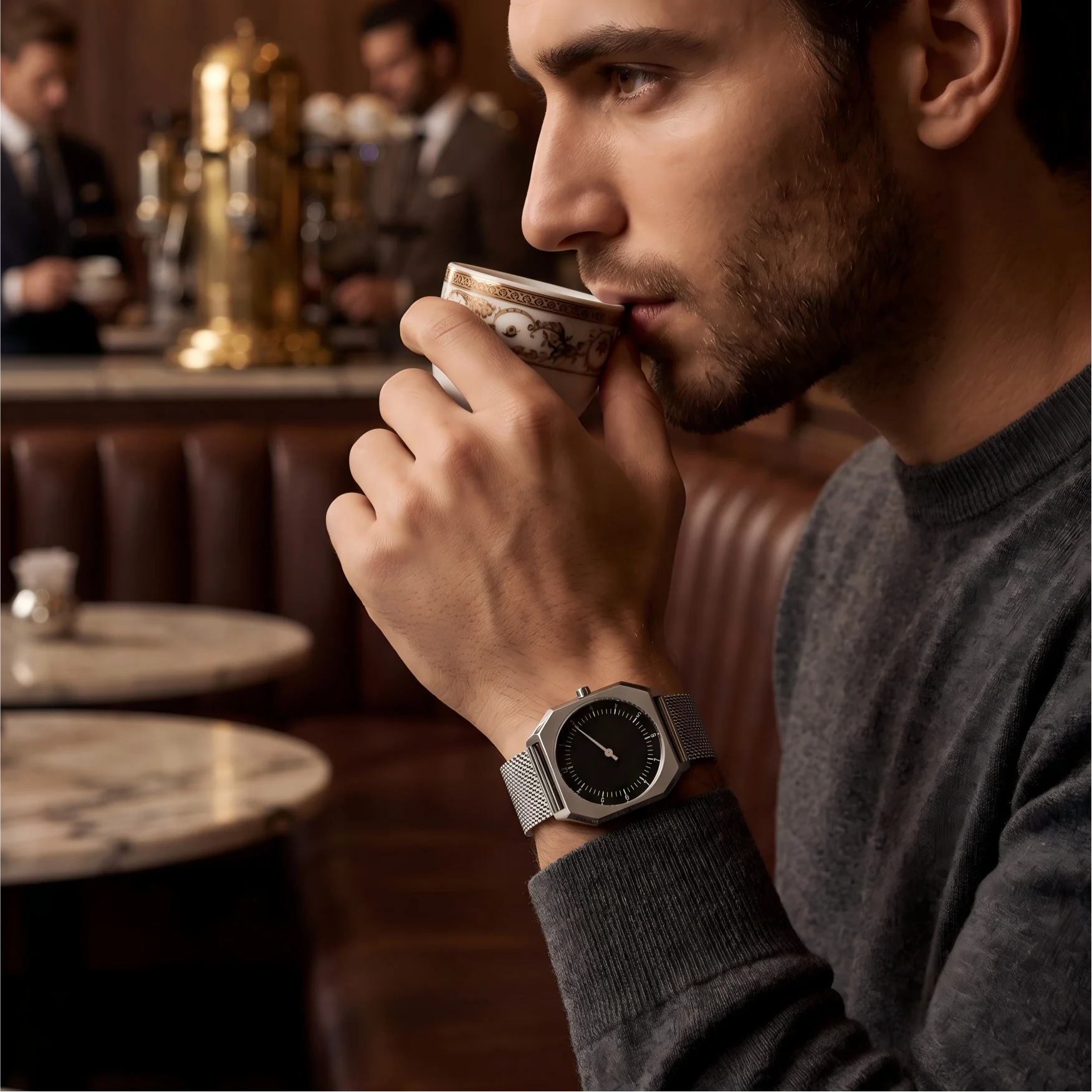 SKU Vintage Slow Watches for Man Luxury Brand High Quality Vintage Style Quartz Rare Watch Unique Design Fashion Wrist Mens Watc