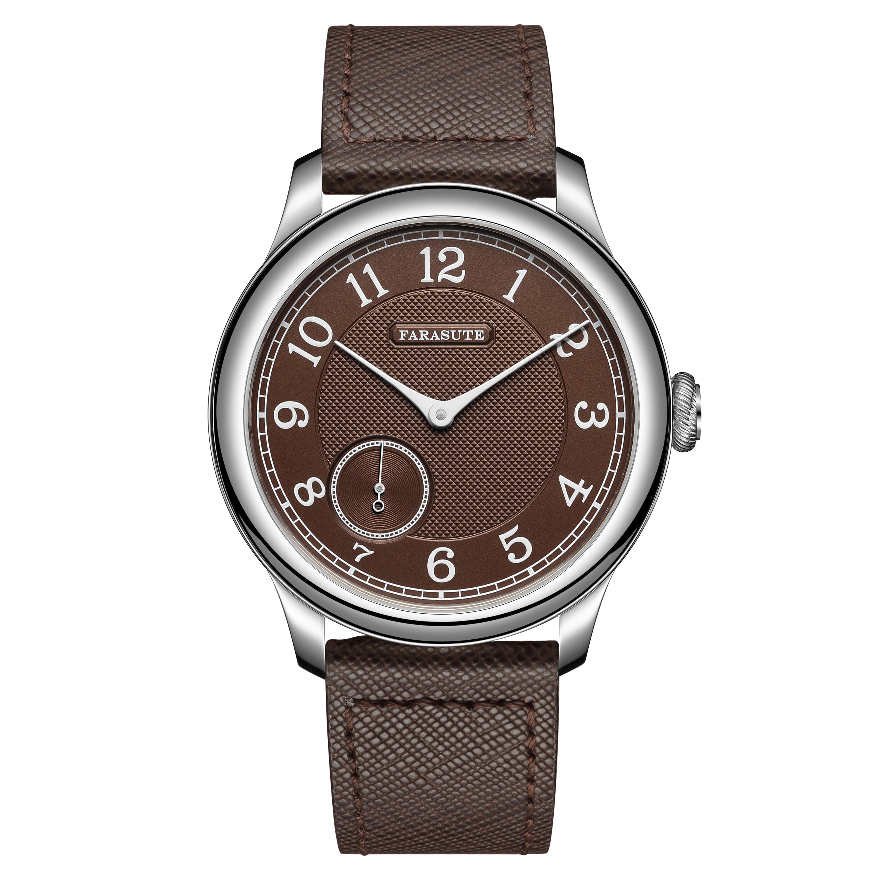 FARASUTE Salmon Dial Manual Mechanical Watch – St17 Movement, Vintage Bonklip Bracelet