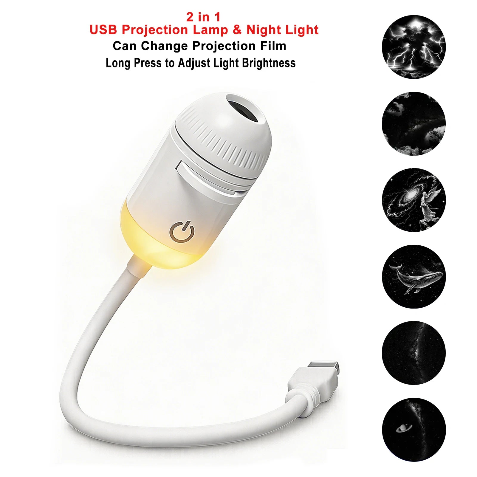 GizmoLaxy Galaxy Star Projector – USB Night Light for Car, Bedroom & Tent