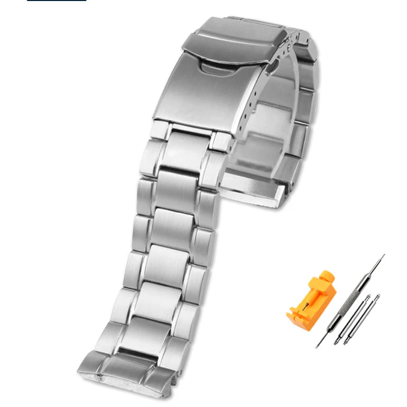 22mm Solid Stainless Steel Curved End Watch Bracelet – Compatible with Seiko Turtle SRP777, SRPA21, SRPE99