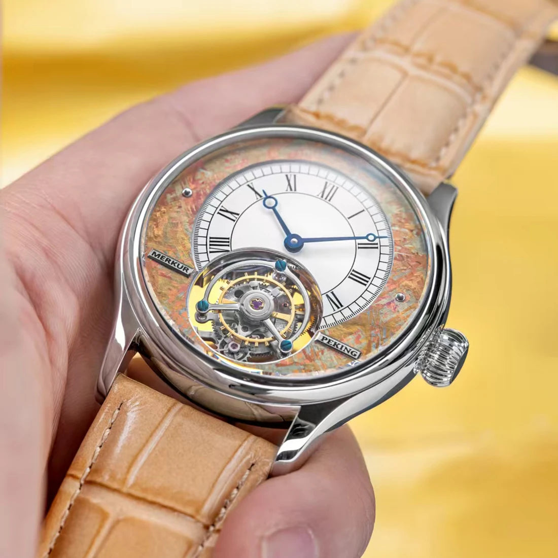 High-frequency Coaxial Merkur 100% Tourbillon Watch Men's Sapphire Watch For Men Mechanical Wristwatches Relogio Masculino