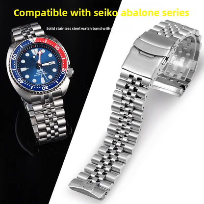 22mm Solid Stainless Steel Curved End Watch Bracelet – Compatible with Seiko Turtle SRP777, SRPA21, SRPE99
