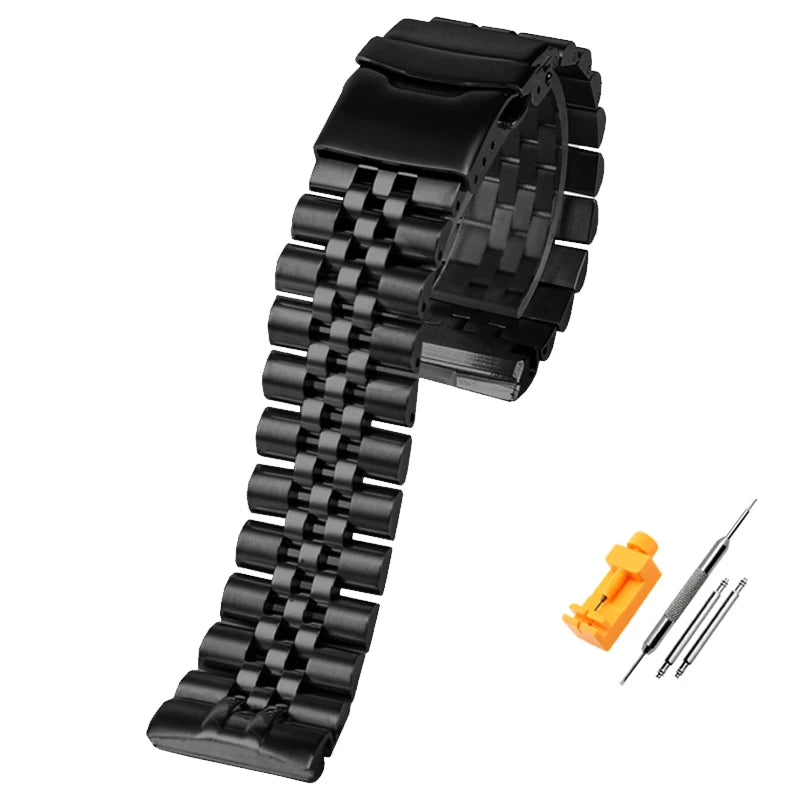 22mm Solid Stainless Steel Curved End Watch Bracelet – Compatible with Seiko Turtle SRP777, SRPA21, SRPE99