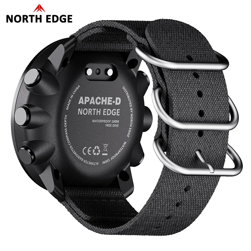 NORTH EDGE APACHE-D Free Dive Watch – 100M Waterproof