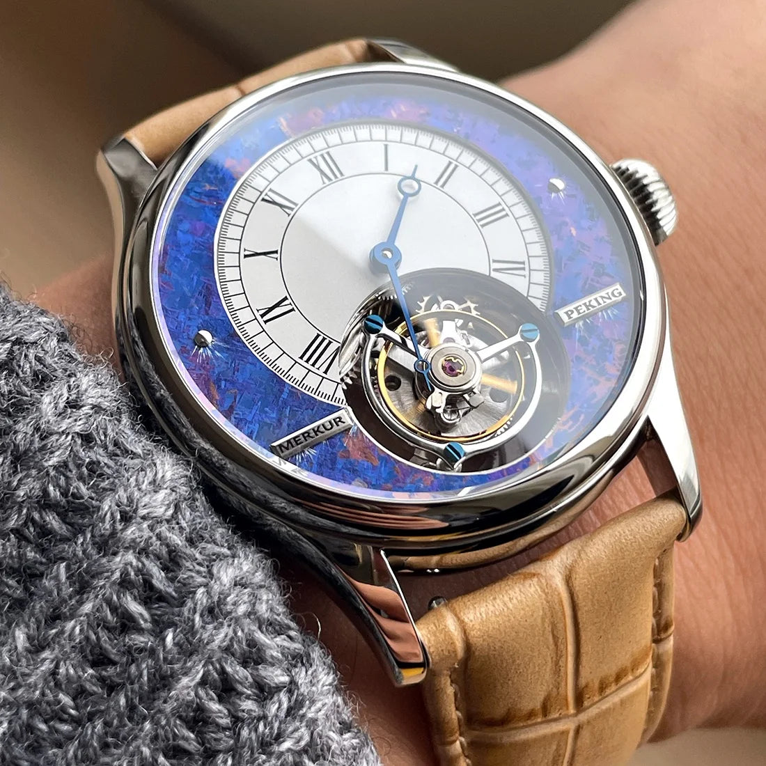 High-frequency Coaxial Merkur 100% Tourbillon Watch Men's Sapphire Watch For Men Mechanical Wristwatches Relogio Masculino