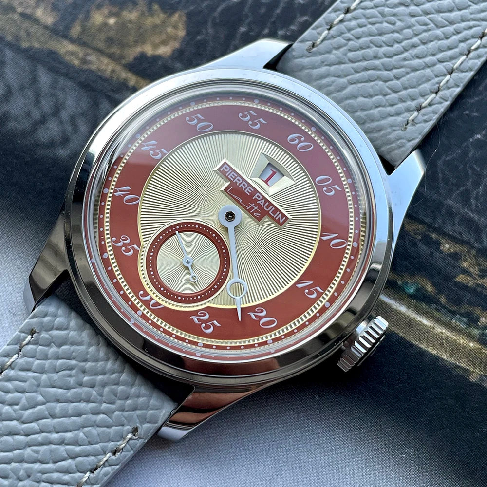 Pierre Paulin Jumping Hour Watch – Salmon Dial, ST17 Automatic, 38mm, Date