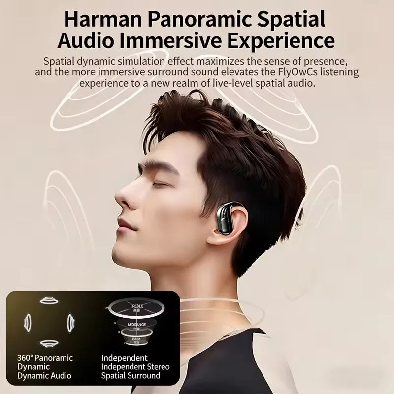 Wireless Earhook Earbuds – BT 5.3, LED Display, Deep Bass