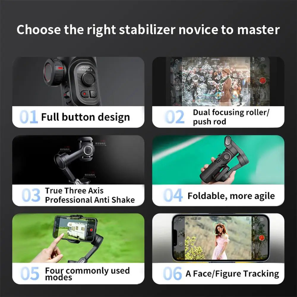 AOCHUAN Smart XE 3-Axis Gimbal Stabilizer – iPhone & Android