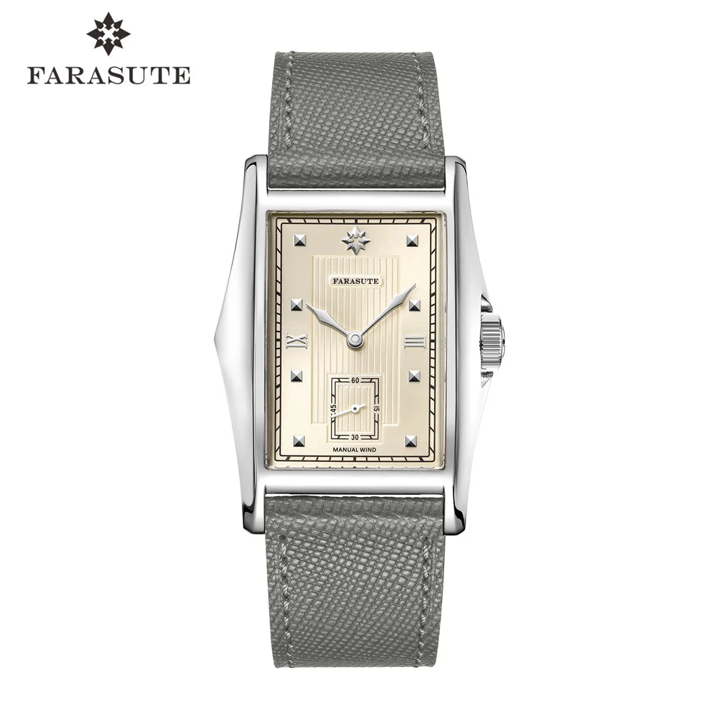 FARASUTE Creative Square Manual Mechanical Watch – Sapphire, Small Seconds