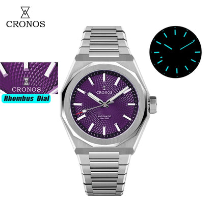 Cronos L6028 Automatic Watch – 39mm, Perlage / Rhombus / Skeleton Dial, Sapphire, 100m