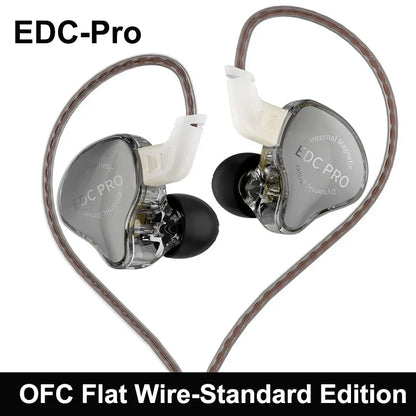 KZ EDC Pro Wired In-Ear Monitors – HiFi Dynamic Driver, Detachable Cable, 3.5mm
