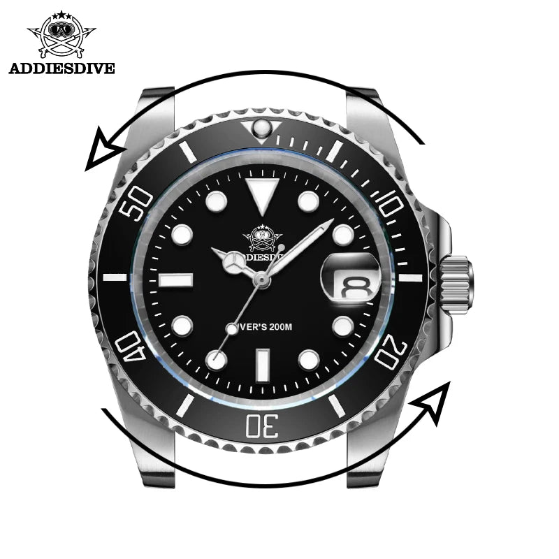 ADDIESDIVE H3 Quartz Diver-Style Watch – 41mm, Ceramic Bezel, Miyota 2115, 200m