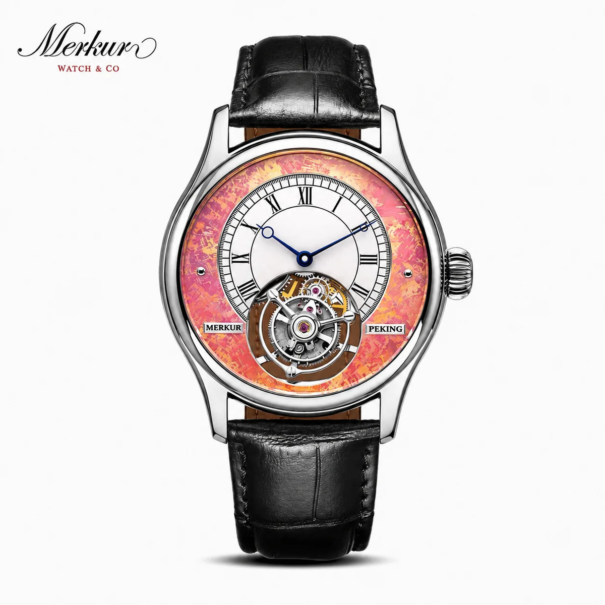 Merkur Tourbillon Mechanical Watch – Sapphire, High-Frequency