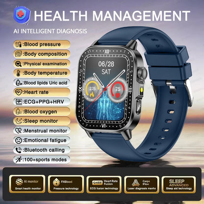 2026 ECG Smart Watch | Blood Oxygen, BP & Lipids Monitor