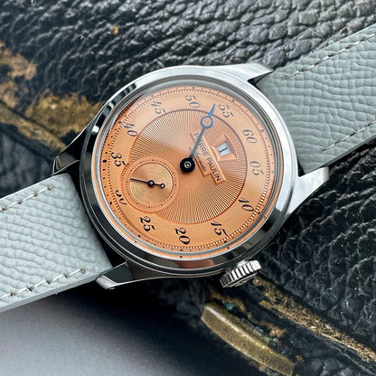 Pierre Paulin Jumping Hour Watch – Salmon Dial, ST17 Automatic, 38mm, Date