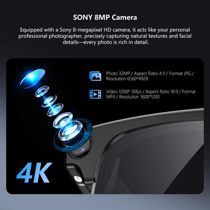 Blackview BV200 Smart Glasses | 8MP 4K Camera & AI Translation