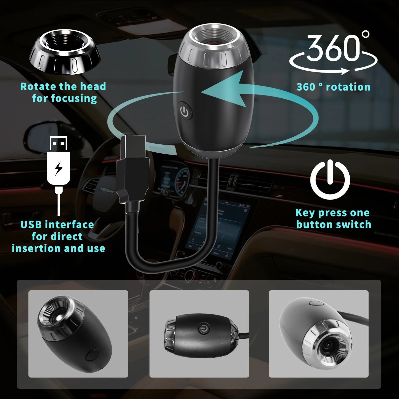 GizmoLaxy Galaxy Star Projector – USB Night Light for Car, Bedroom & Tent