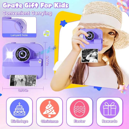 Kids Thermal Instant Print Camera – 1080P with 32GB Card