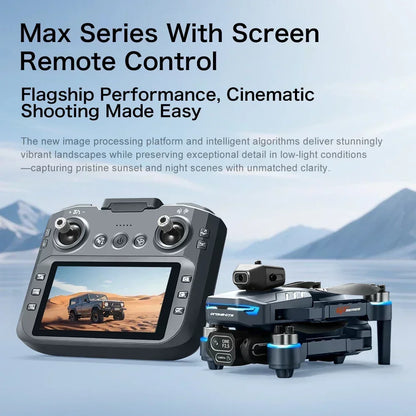 Drone 4K HD GT8 Camera Obstacle Avoidance Aerial Photography Brushless Drone with Screen Foldable RC Drone Quadcopter RTF