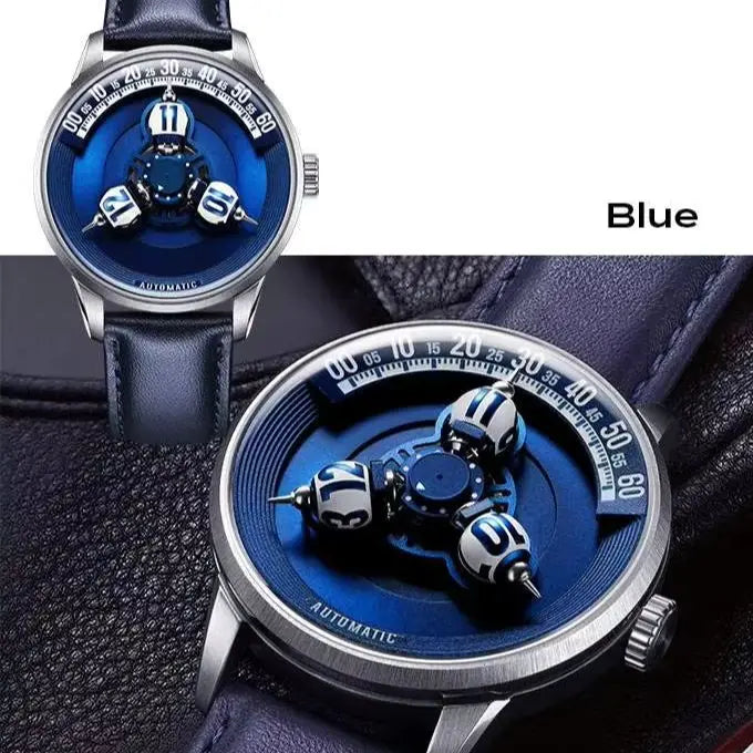 Vortichron 41mm Automatic Watch – Miyota 8215, Spherical Star-Pattern Dial, Sapphire, 50M