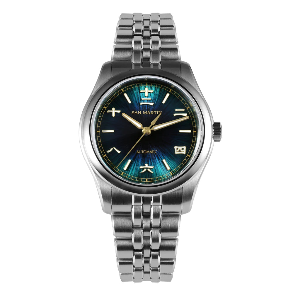 San Martin New 39mm Gada Watch Chinese Style Original Design Sunburst JianZhan Miyota 90S5 Men Dress Automatic Mechanical SN0144
