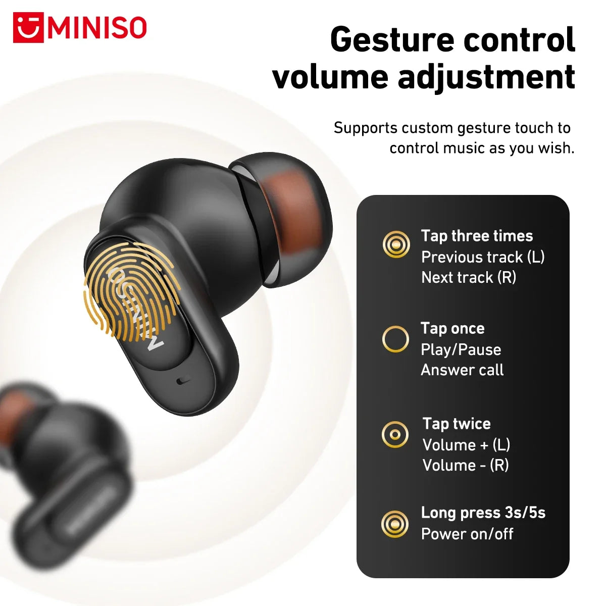 MINISO MS105 – Wireless Earbuds, IPX5 Waterproof