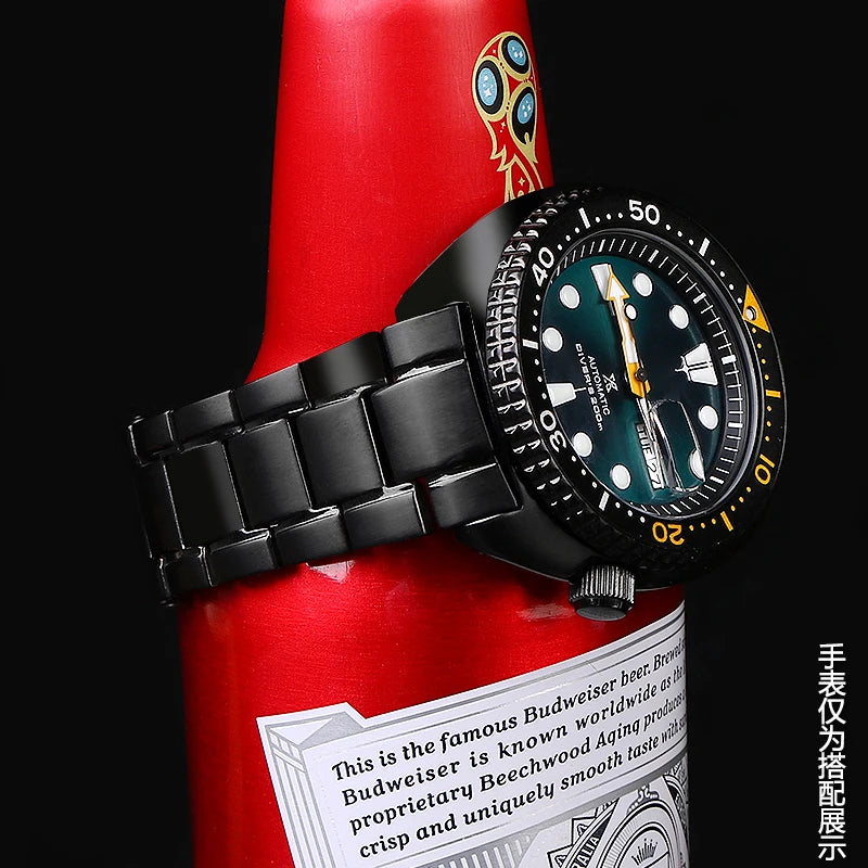 22mm Solid Stainless Steel Curved End Watch Bracelet – Compatible with Seiko Turtle SRP777, SRPA21, SRPE99