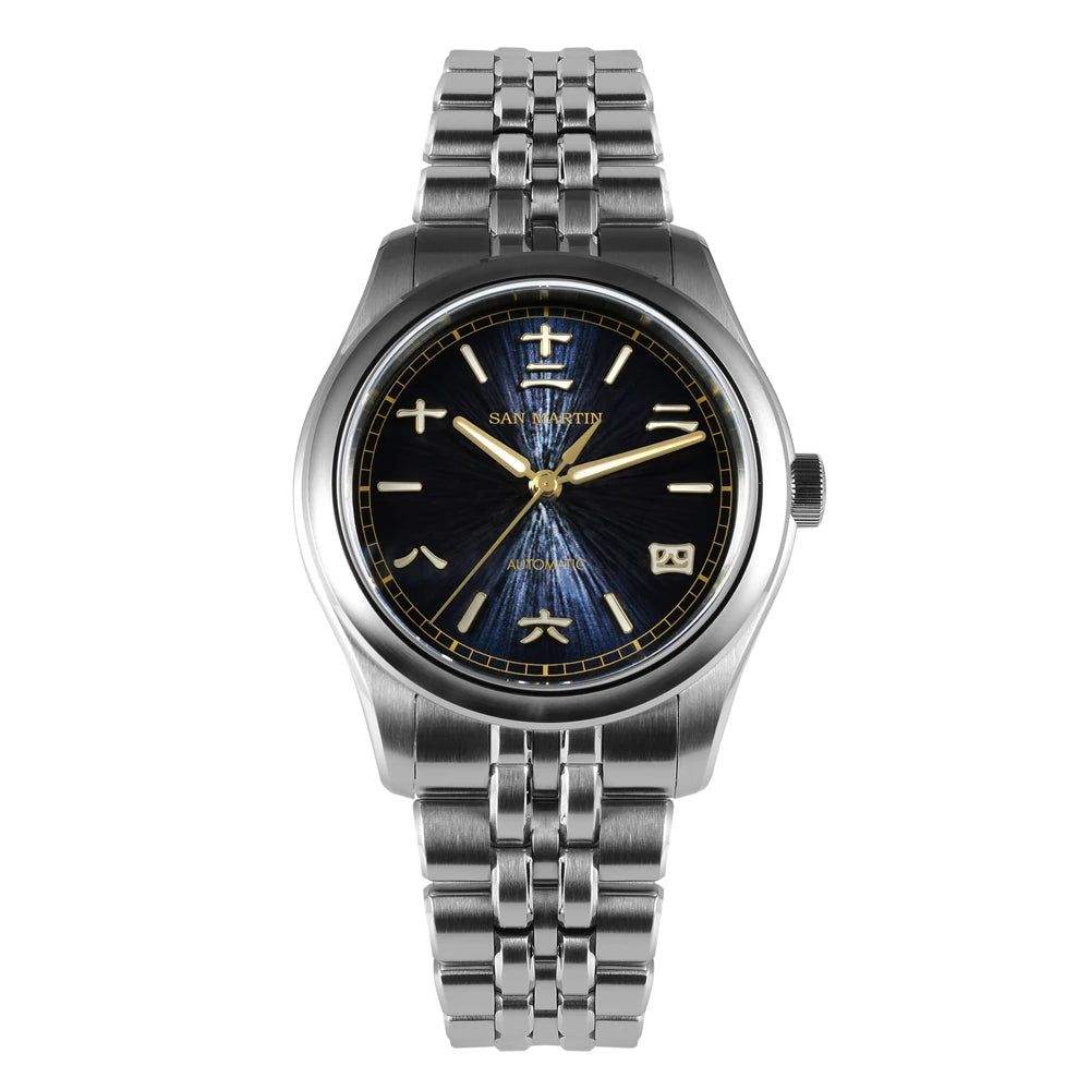 San Martin New 39mm Gada Watch Chinese Style Original Design Sunburst JianZhan Miyota 90S5 Men Dress Automatic Mechanical SN0144