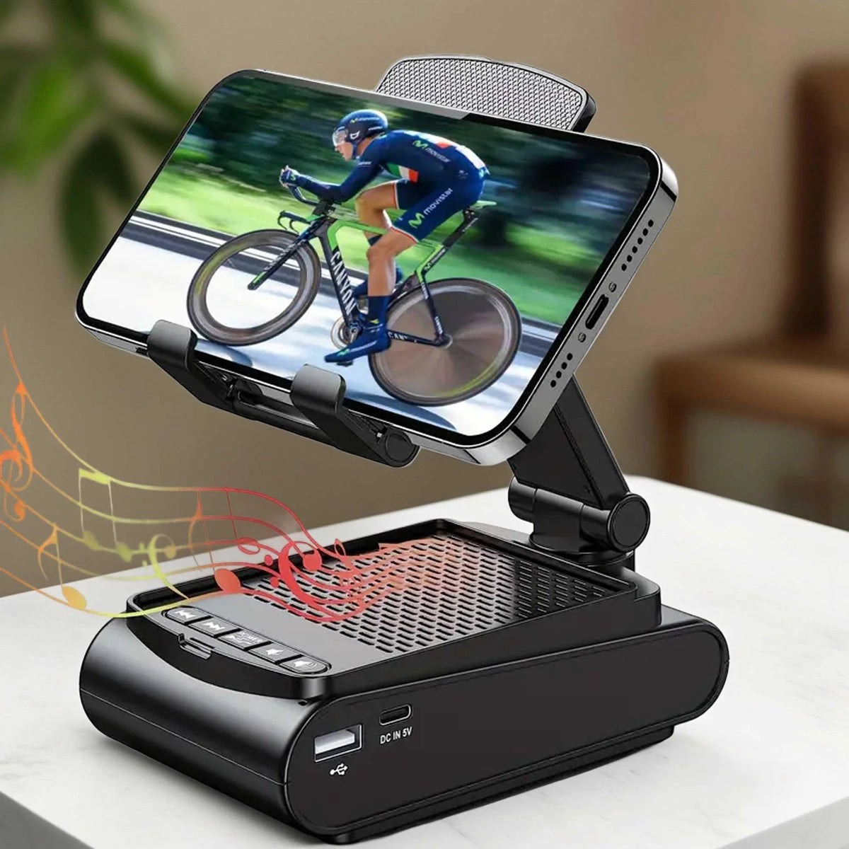 Wireless 5.1 Speaker & Phone Stand – 1500mAh
