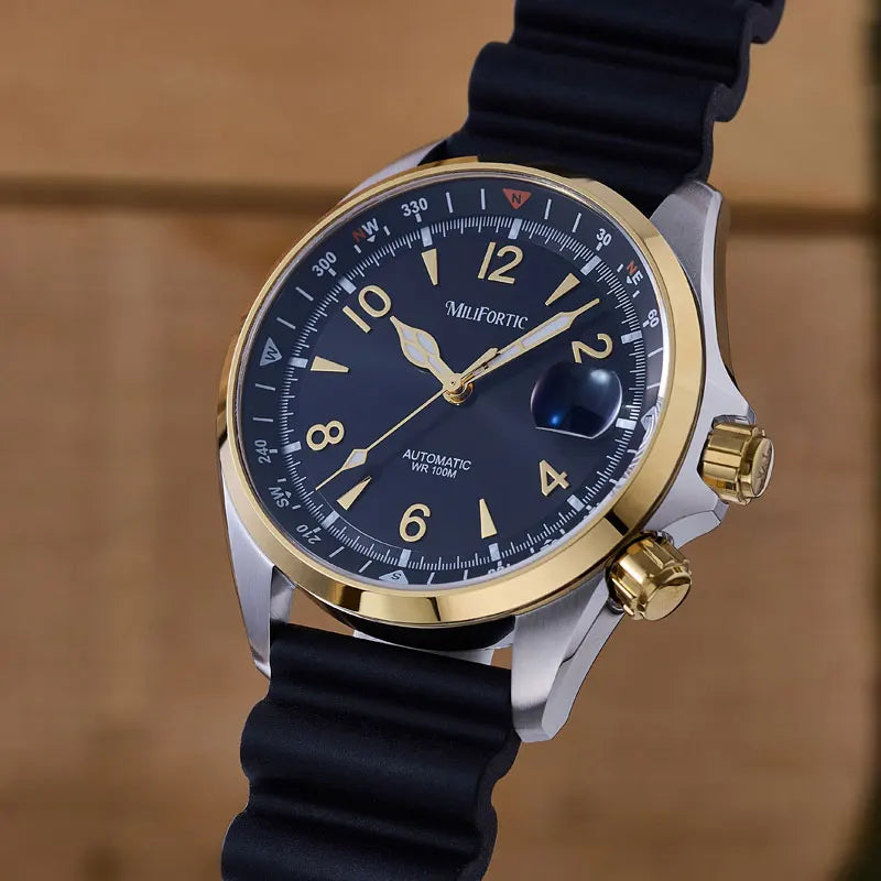 Milifortic S089 Alpinist Homage Sport Watch Men Inner Compass Bezel Rubber Strap ST2130Automatic Waterproof 39.5MM Watch for Men