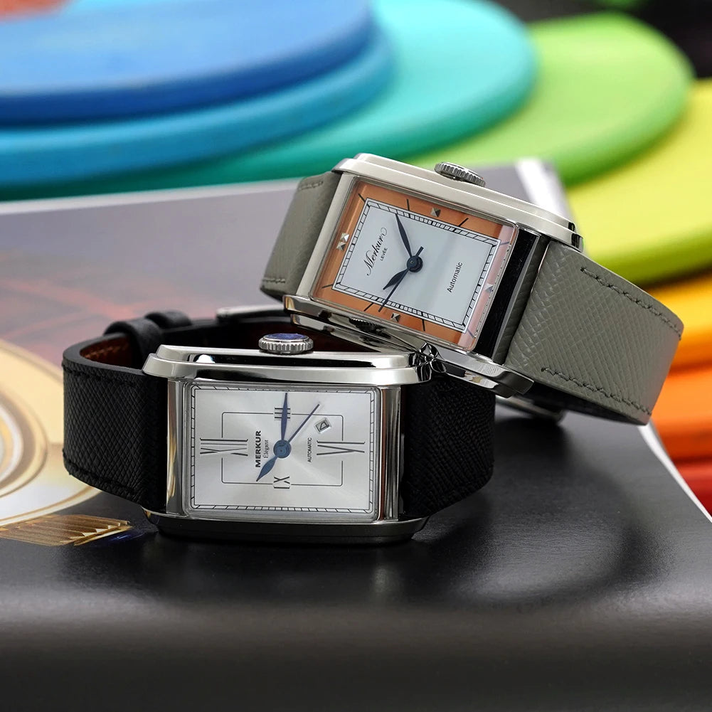 MERKUR NH05 Rectangle Retro Automatic Watch – Sapphire, NH05 Movement