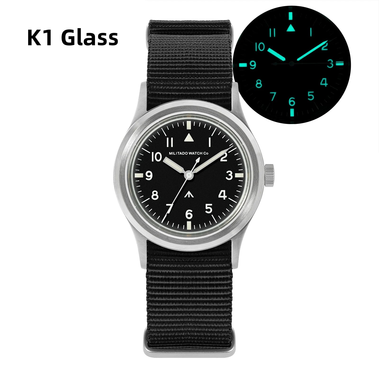 Militado ML14 36mm Watch VH31 Sweep Second Quartz Movement Watch Sapphire Crystal Super Luminous BGW9 C3 100m Waterproof Watches