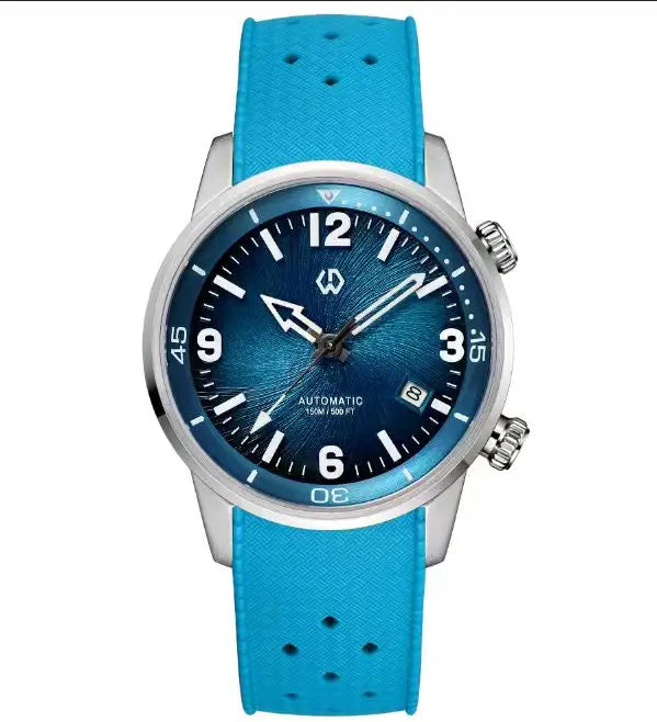 WISHDOIT 2026 Double Crown Auto Mechanical Watch, Radioactive Texture Dial Rotating Inner Shadow Bezel 150M Waterproof