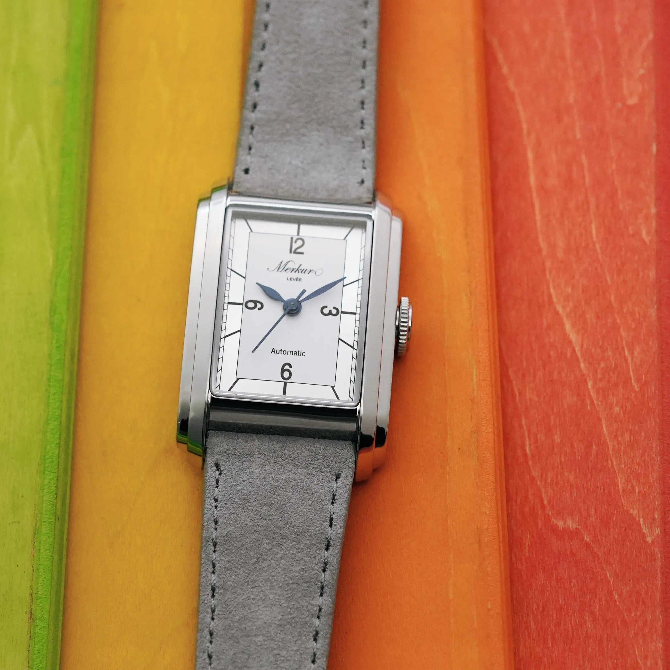 MERKUR NH05 Rectangle Retro Automatic Watch – Sapphire, NH05 Movement