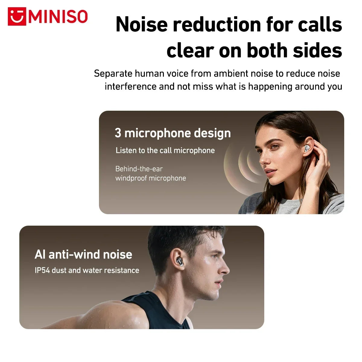 MINISO MS105 – Wireless Earbuds, IPX5 Waterproof