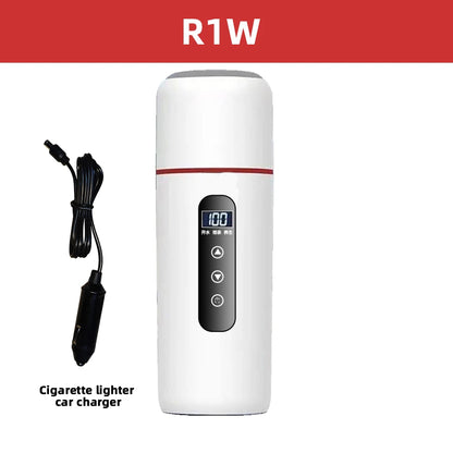 Portable Car Kettle 500ml – 12V/24V Heated Travel Mug, Adjustable Temperature