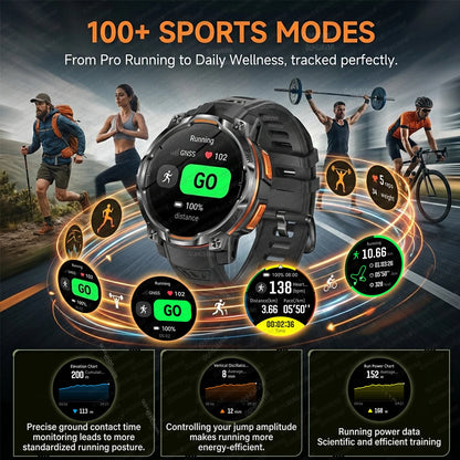 GPS Smart Watch – 1200mAh, IPX8, Bluetooth Call & Health Monitor